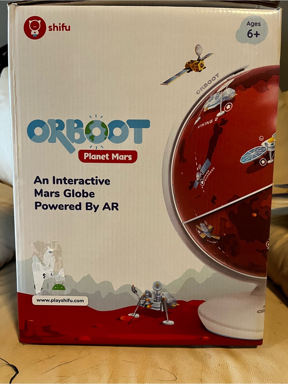 Red and White Mars AR Learning Globe
